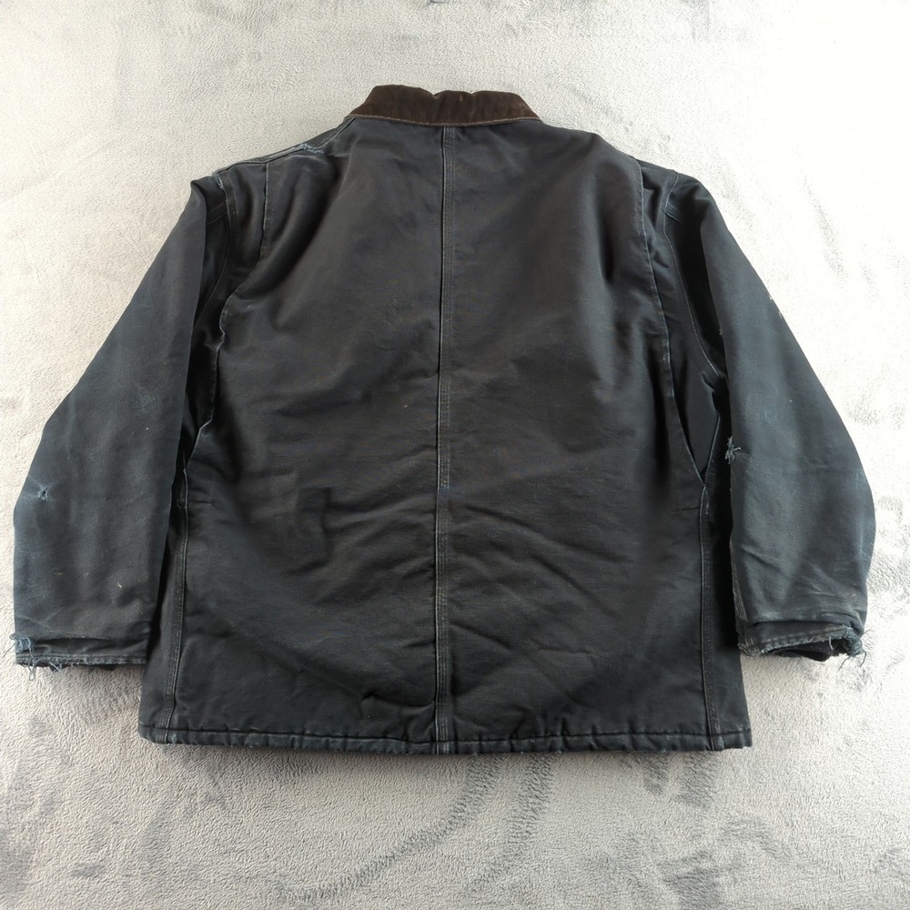 Carhartt C003 Jacket Mens 2XL Black Duck Canvas Work Coat Quilted Lined USA - Picture 7 of 13